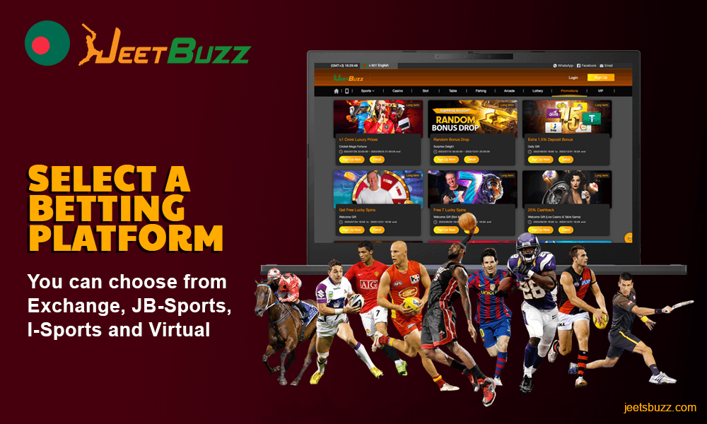 Step 3. Select a betting platform. You can choose from Exchange, JB-Sports, I-Sports and Virtual