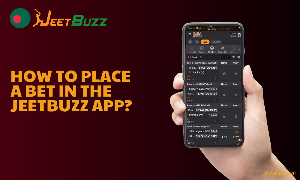 To place a bet on the Jeetbuzz app, users from Bangladesh must deposit funds, select a sport or event, and place a bet to start betting