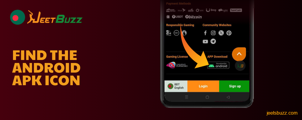 Bangladesh users should find Android Apk on the Jeetbuzz Home Page and click it to start downloading after checking the connection