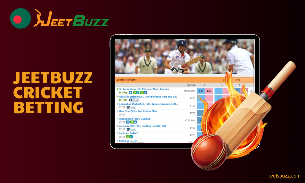 Jeetbuzz offers a variety of cricket events for users from Bangladesh, including major international tournaments such as IPL, T20 leagues and more