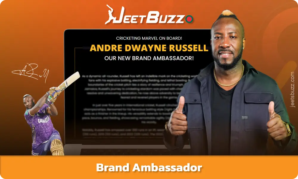 Andre Dwayne Russell is a multiple T20 champion and official ambassador for Jeetbuzz Bangladesh
