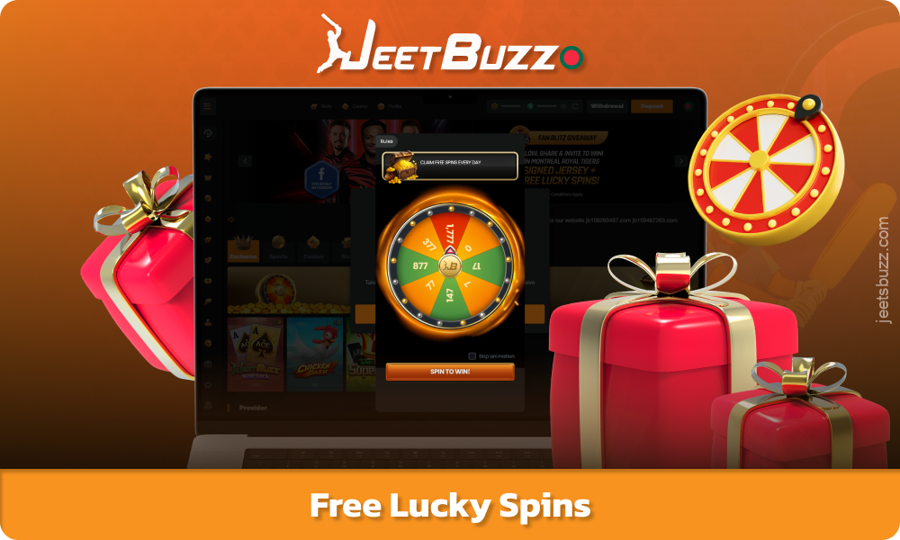 New players at Jeetbuzz from Bangladesh receive 5 free spins after their first deposit to win money that can be used for betting