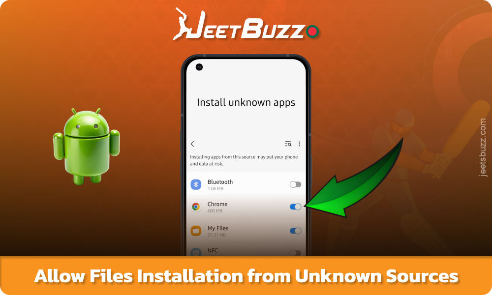 Allow installation of Jeetbuzz APK application for Android