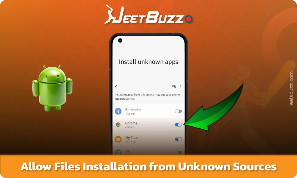 Allow installation of Jeetbuzz APK application for Android