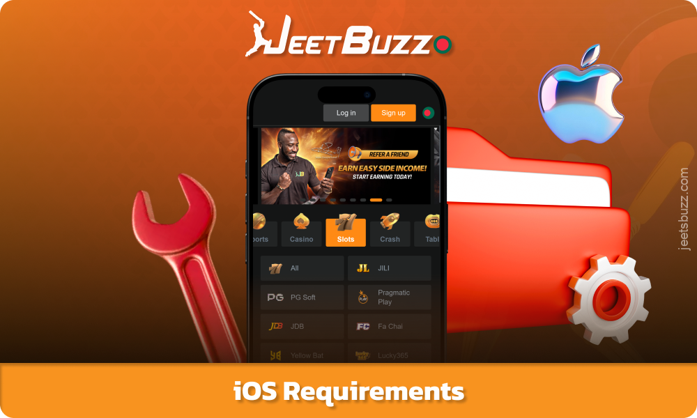iOS-এ Jeetbuzz ব্যবহার করতে, আপনার ডিভাইসটিকে অবশ্যই মৌলিক সিস্টেমের প্রয়োজনীয়তা পূরণ করতে হবে