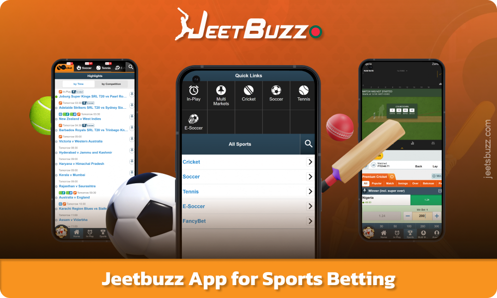 বাংলাদেশের খেলোয়াড়দের জন্য Jeetbuzz অ্যাপটি জনপ্রিয় শৃঙ্খলার বিস্তৃত নির্বাচন সহ স্পোর্টস বেটিং অফার করে