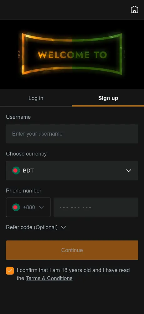 Jeetbuzz অ্যাপের স্ক্রিনশট সাইন আপ করুন