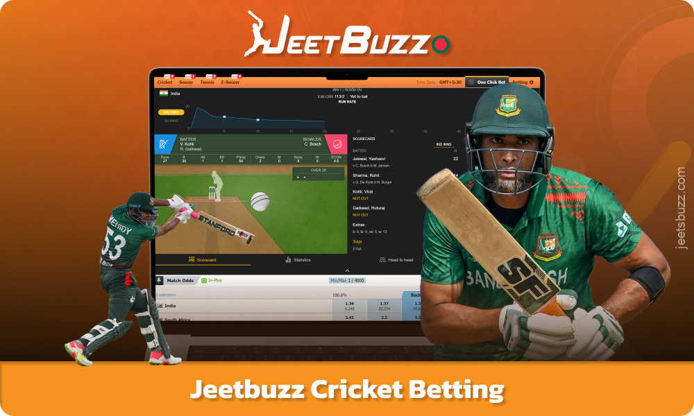 Jeetbuzz offers a wide range of cricket bets, including major international tournaments and popular T20 leagues