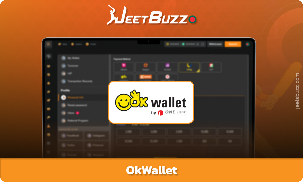OkWallet is a convenient and secure digital wallet for payments on Jeetbuzz Bangladesh