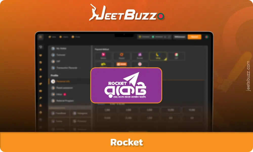 Jeetbuzz Bangladesh-এ Rocket পেমেন্ট পদ্ধতি, দ্রুত এবং নিরাপদ অনলাইন লেনদেন নিশ্চিত করে