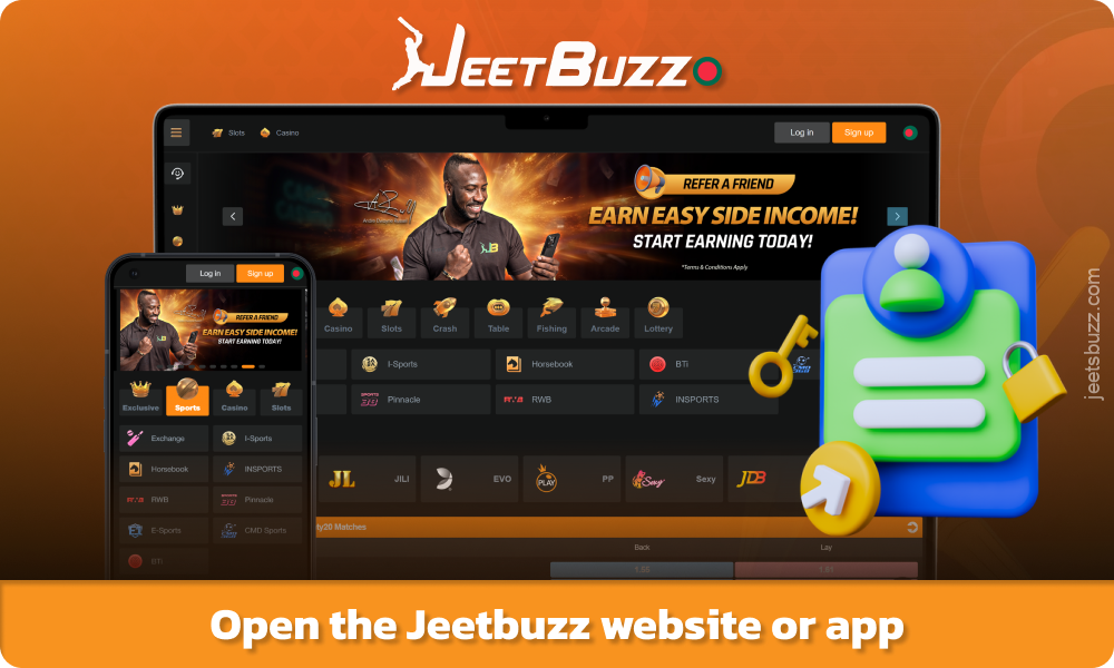 Visit the Jeetbuzz Bangladesh website or mobile app to log in to your account