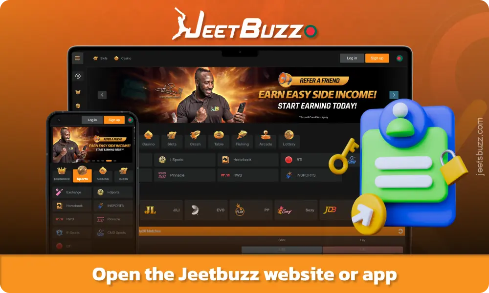 Visit the Jeetbuzz Bangladesh website or mobile app to log in to your account
