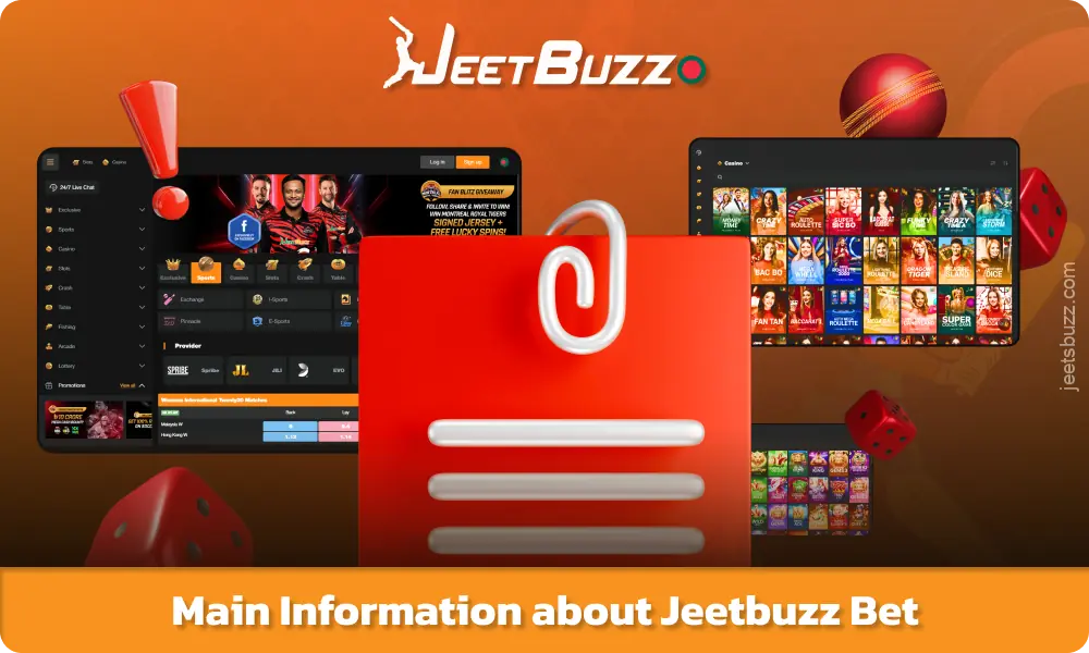 Jeetbuzz is a bookmaker focused on Bangladeshi players, offering over 40 sports disciplines and licensed casino games