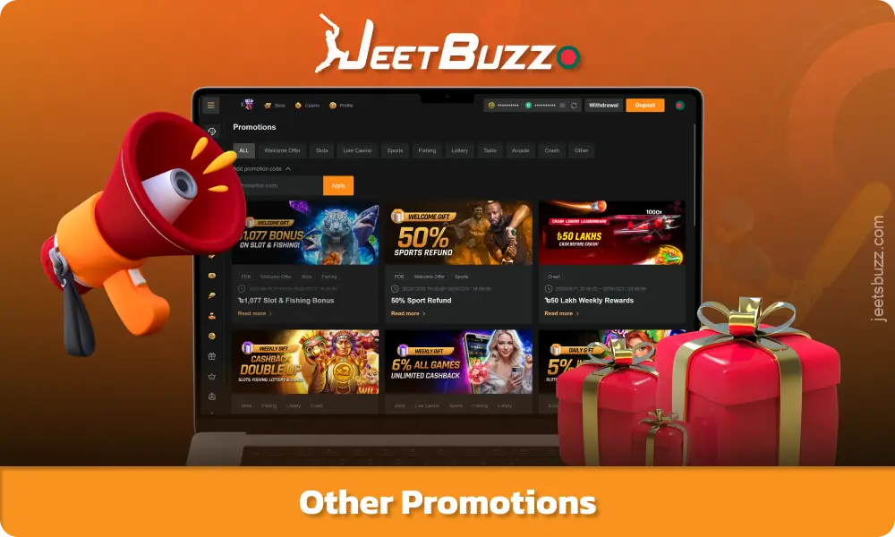 Jeetbuzz offers various bonuses and promotions to enhance the gaming experience of users in Bangladesh