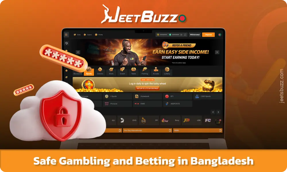 Jeetbuzz provides secure betting in Bangladesh with SSL encryption, round-the-clock server monitoring, and firewall and antivirus protection