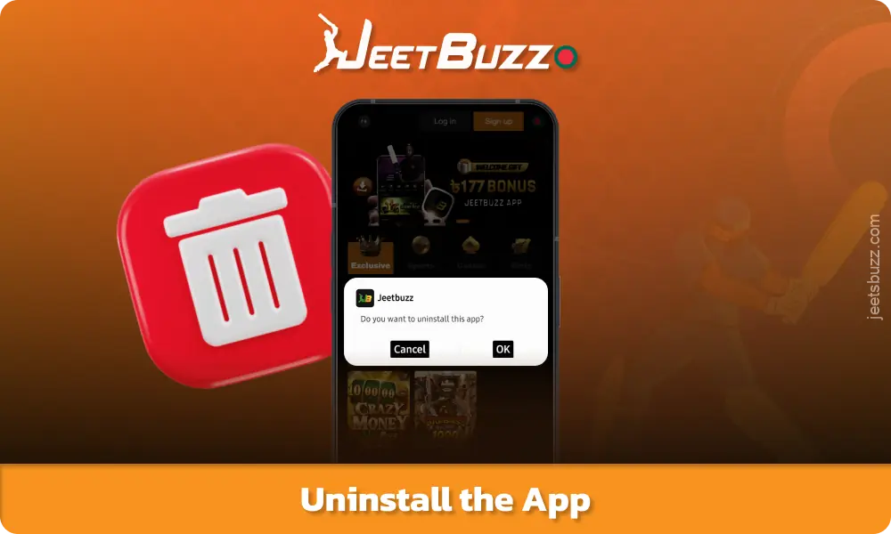 The Jeetbuzz app can be easily deleted from your phone and reinstalled from the mobile site if necessary